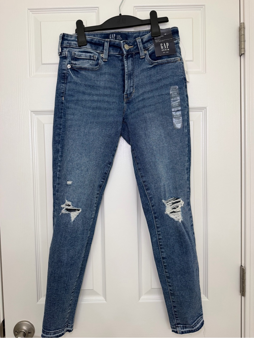 GAP Skinny Distressed Blue Stretch Jeans
